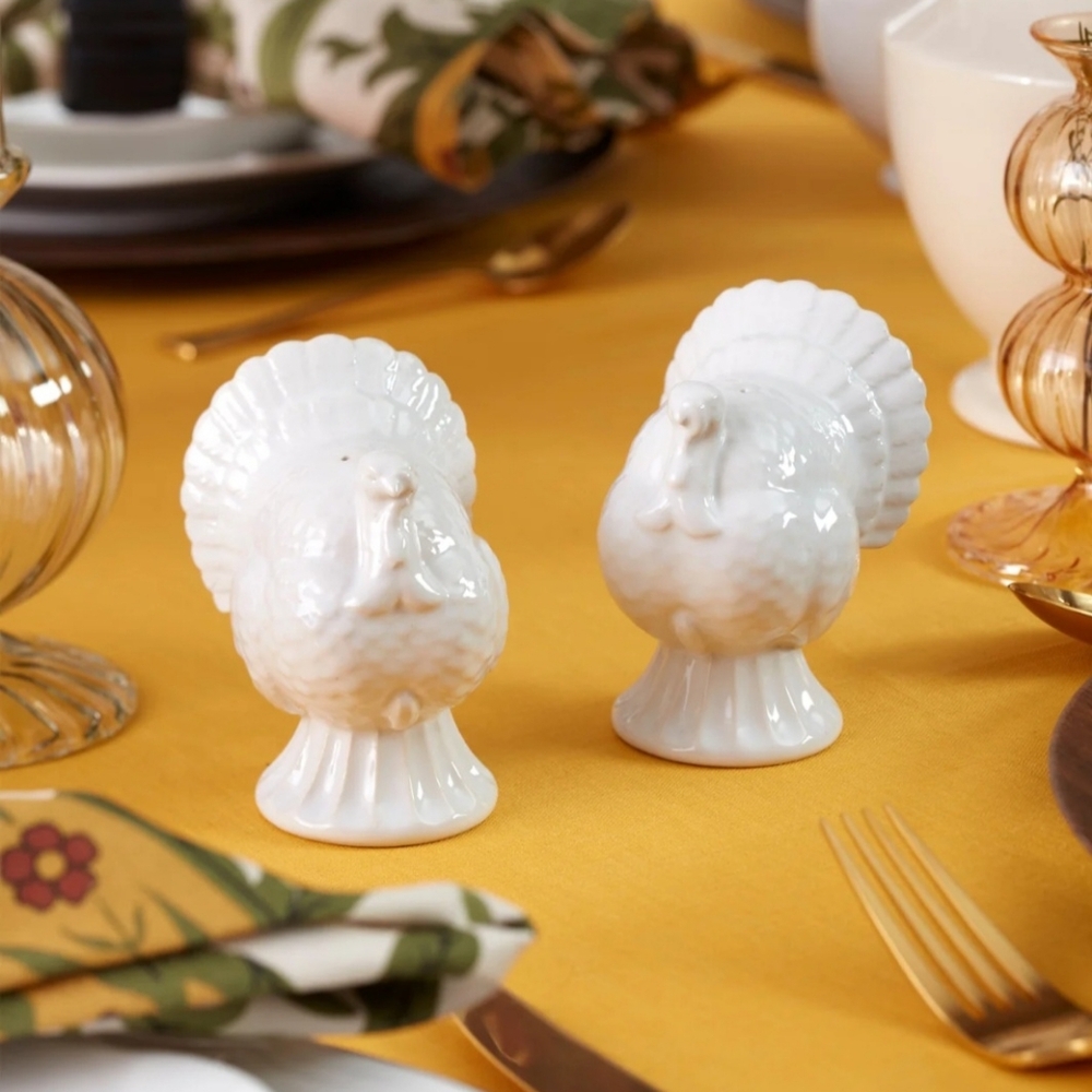 Lenox French Perle Carved Turkey Salt & Pepper Set - Picture 6 of 9